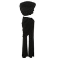 Damen Elegantes Set mit gerafftem Oberteil und weitem Bund R&B