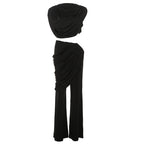 Damen Elegantes Set mit gerafftem Oberteil und weitem Bund R&B
