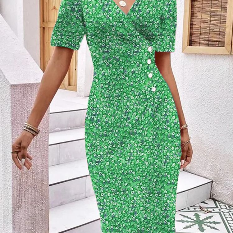 Damen Blumenkleid im Wickelstil von R&B