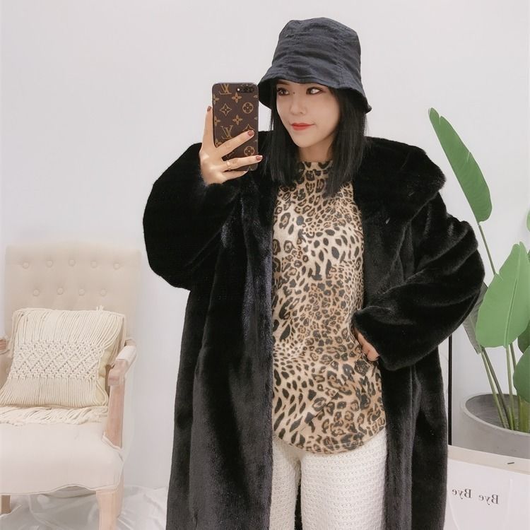 Damen Kuscheliger Oversized-Mantel mit hohem Kragen und Seitentaschen R&B
