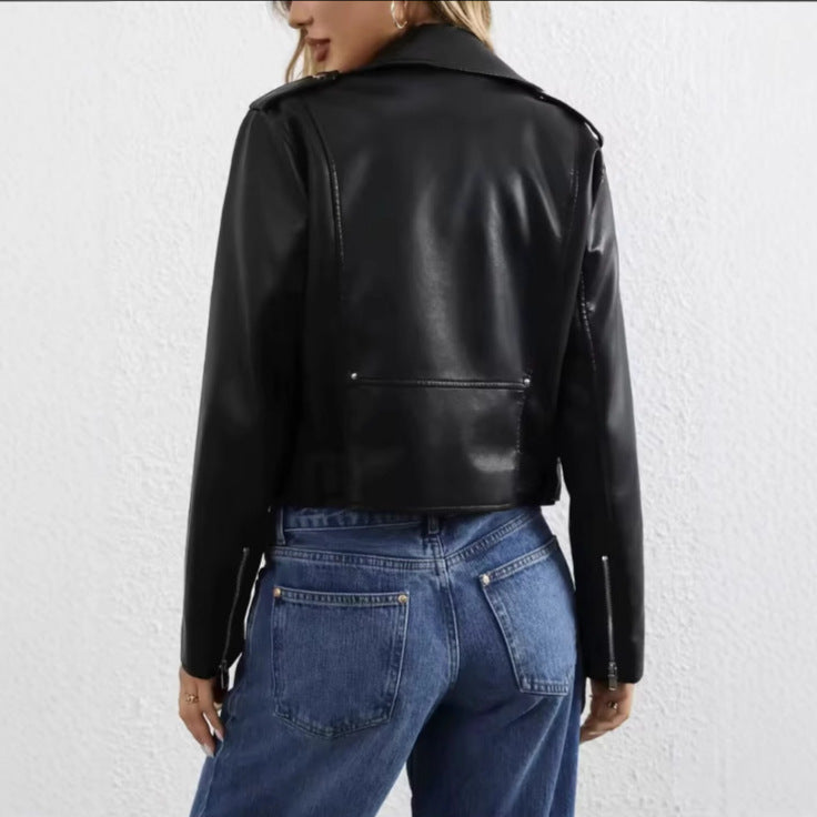 Damen Bikerjacke mit Schnallenverschluss