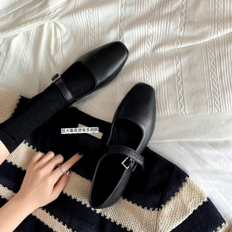 Damen elegante Mary Jane Ballerinas mit modischer Schnalle R&B