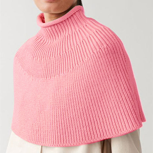 Damen Stricktop mit hohem Kragen und Wellenstruktur R&B