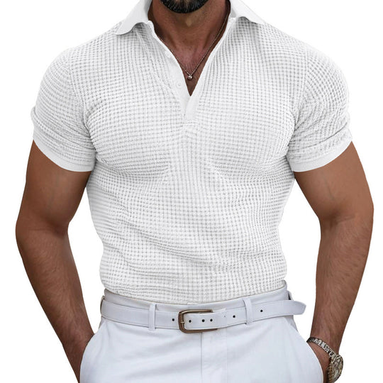 Herren Poloshirt mit strukturierter Oberfläche und atmungsaktiven Eigenschaften R&B