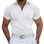 Herren nan strukturiertes Piqué-Poloshirt aus Baumwollmischung mit verstärktem Polokragen R&B