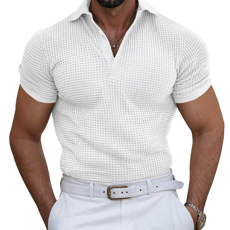 Herren nan strukturiertes Piqué-Poloshirt aus Baumwollmischung mit verstärktem Polokragen R&B