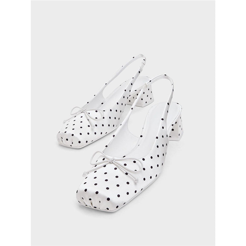 Damen Slingback-Pumps mit verspieltem Punktedesign und niedrigem Absatz R&B