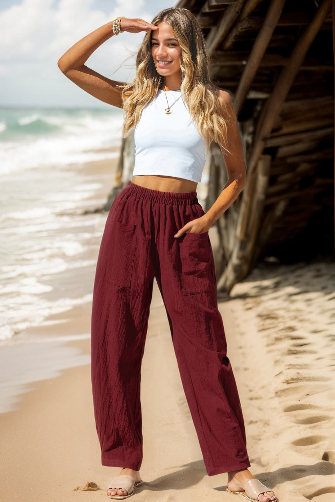 Damen Leichte und lässige Sommerhose R&B