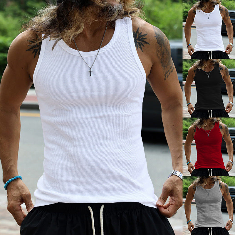 Herren Muskelshirt mit atmungsaktivem Rippenstrick R&B