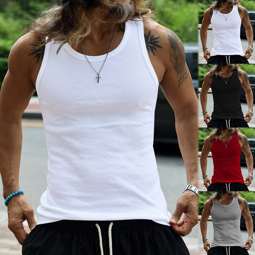 Herren Muskelshirt mit atmungsaktivem Rippenstrick R&B