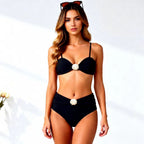 Damen Zweiteiler-Bikini mit raffinierten Rüschen und Muschel-Detail R&B
