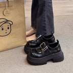 Damen chunky Schnürboots mit dekorativer Schnalle und robustem Sohlenprofil R&B