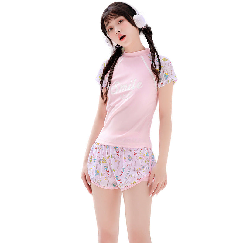 Damen UV-Schutz Bade-Set mit kurzem Arm und kurzer Hose R&B