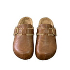 Damen Clogs mit hochwertigem Fellfutter und modischem Schnallenverschluss R&B