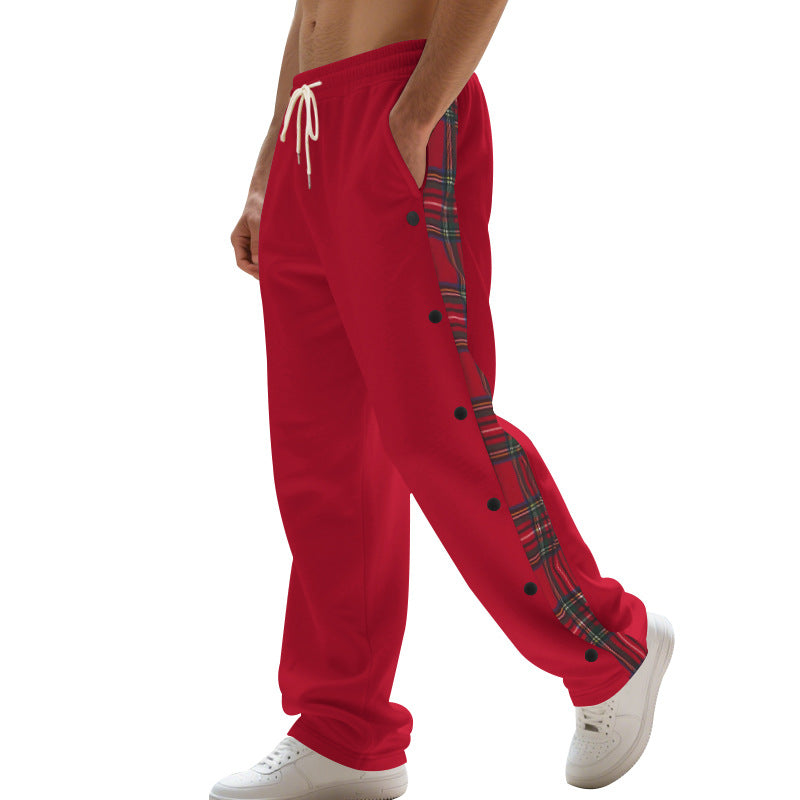 Herren Jogginghose mit seitlichen Knöpfen und pattern akzenten R&B