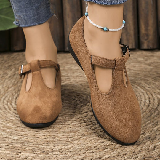 Damen elegante Wedge-Pantoletten mit überkreuzten Riemen und komfortablem Fußbett R&B