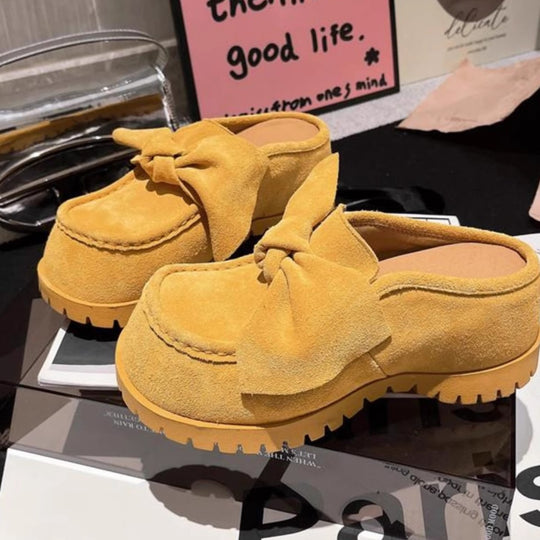 Damen Clogs mit dekorativem Schleifendesign und rutschfester Sohle R&B