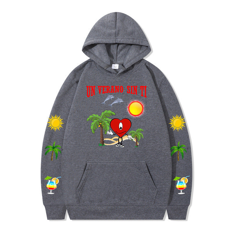 Damen Kapuzenpullover mit lhaftem Sommermotiv und bequemer Passform