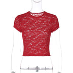Damen Spitzen-Crop-Top R&B