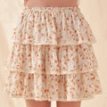 Damen schwingender Minirock mit floralen Rüschendetails R&B