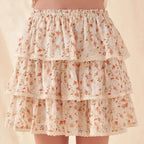 Damen schwingender Minirock mit floralen Rüschendetails R&B