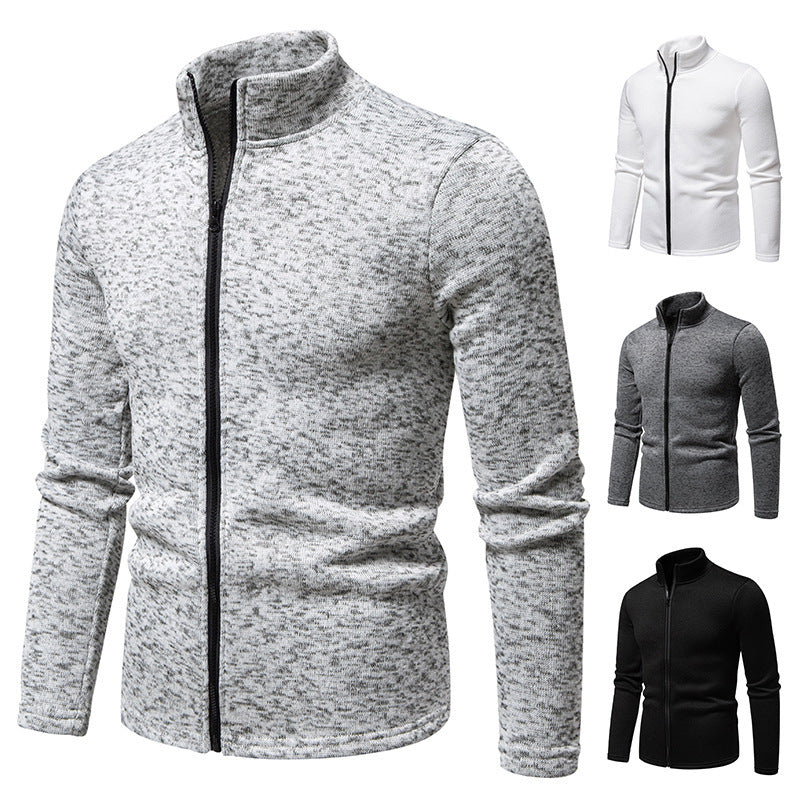 Herren Fleecejacke mit Stehkragen und durchgehendem Reißverschluss R&B