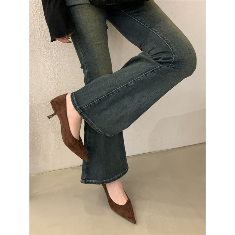 Damen spitze Pumps mit elegantem Absatz R&B