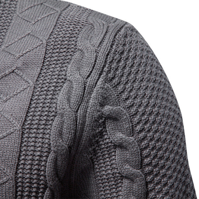 Herren Strickjacke mit Reißverschluss und strukturiertem Muster R&B
