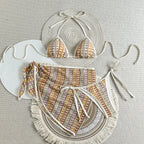 Damen Triangel-Bikini-Set mit modischem Wickelrock R&B