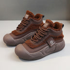 Damen Warme High-Top Sneakers mit flauschigem Innenfutter und rutschfester Sohle R&B