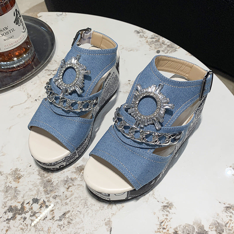 Damen Wedge-Sandalen mit eleganten Verzierungen R&B
