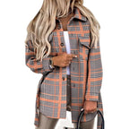 Damen Oversized Karo-Hemdenjacke aus weichem Material R&B