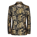 Herren nan ornamentaler Smokingblazer mit Schalkragen, Slim-Fit und edlem Paisley-Druck R&B