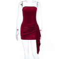 Damen verführerisches Bustier-Kleid mit asymmetrischem Rüschensaum R&B