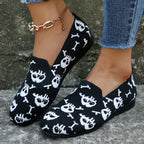 Damen Casual Slip-On Schuhe mit frechem Totenkopf-Design R&B