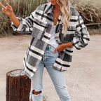 Damen Flanell Overshirt mit kariertem Muster und praktischen Brusttaschen R&B