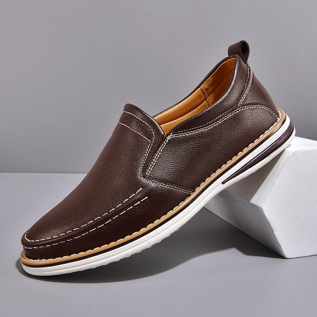 Herren Weiche Leder Slipper R&B
