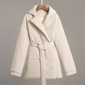 Damen Elegante und warme Wattierte Jacke mit Taillengürtel R&B