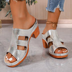 Damen Plattform-Sandalen mit elegantem Schnitt und verzierten Riemen R&B