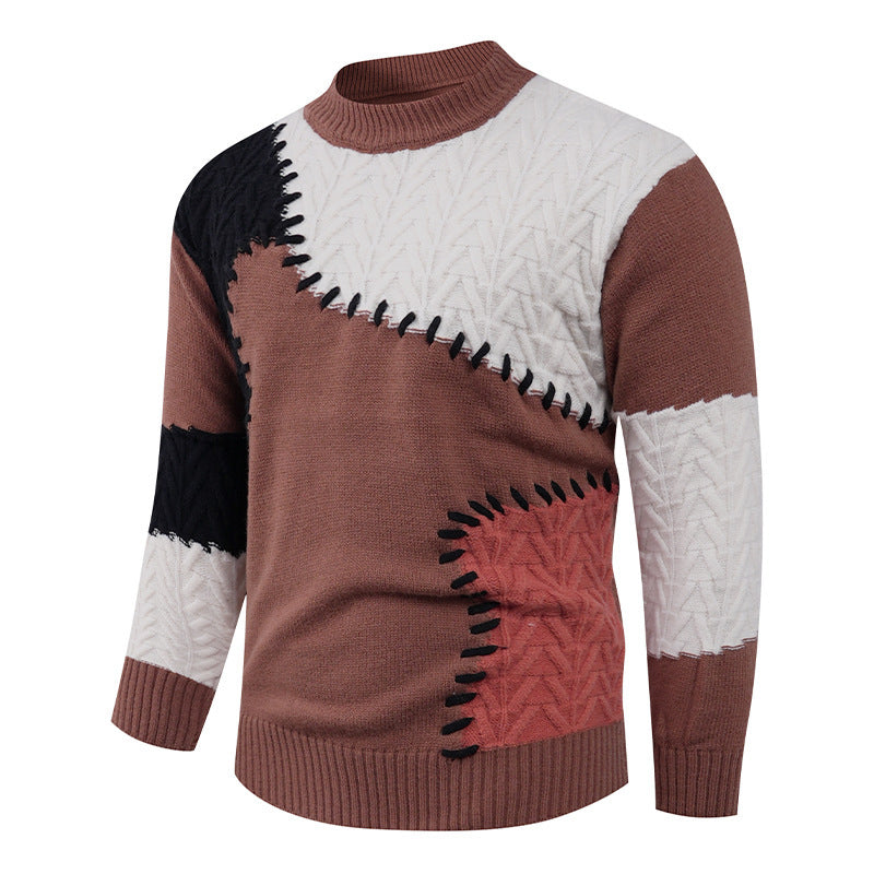 Herren modischer Pullover mit einzigartigem Patchwork-Design R&B