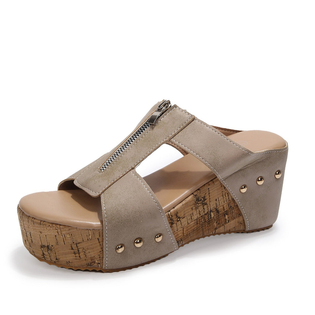 Damen Wedge-Pantoletten mit verstellbarem Riemendesign und komfortablem Fußbett R&B