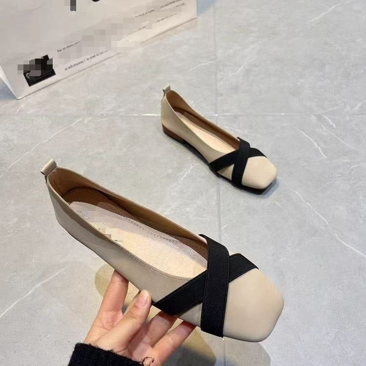 Damen elegante Ballerinas mit modischem Kreuzriemen R&B
