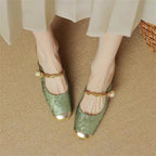 Damen Glänzende Slingback-Pumps mit kunstvollem Design R&B