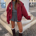 Damen Oversized Übergangsjacke mit nahtlosem Design und praktischen Taschen R&B