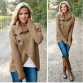 Damen Strickjacke mit asymmetrischem Verschluss und komfortablem Kragen R&B