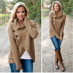 Damen Strickjacke mit asymmetrischem Verschluss und komfortablem Kragen R&B