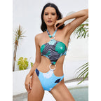 Damen Cut-Out Badeanzug mit modischem Ring-Detail und floralem Design R&B