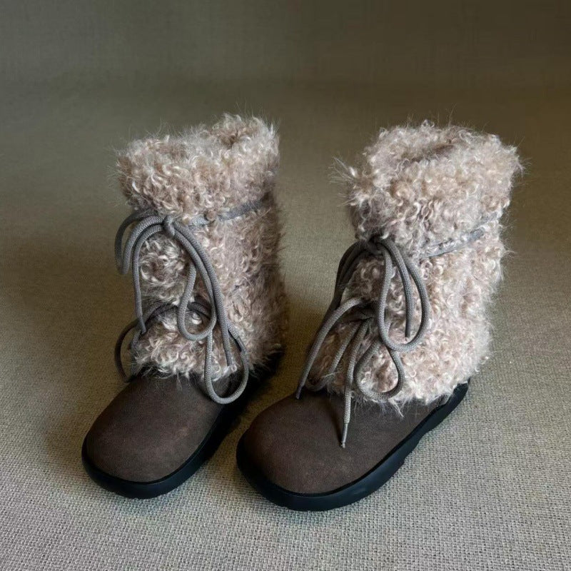 Damen Kuschelige Winterboots mit weichem Kunstfellkragen und rutschfester Sohle R&B