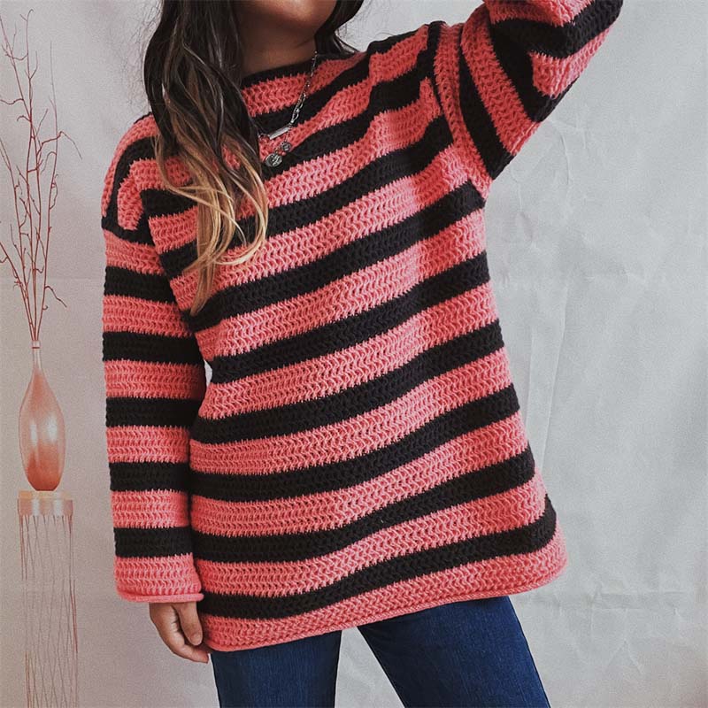 R&B | Gestreifter Strickpullover Mit Sanften Farben