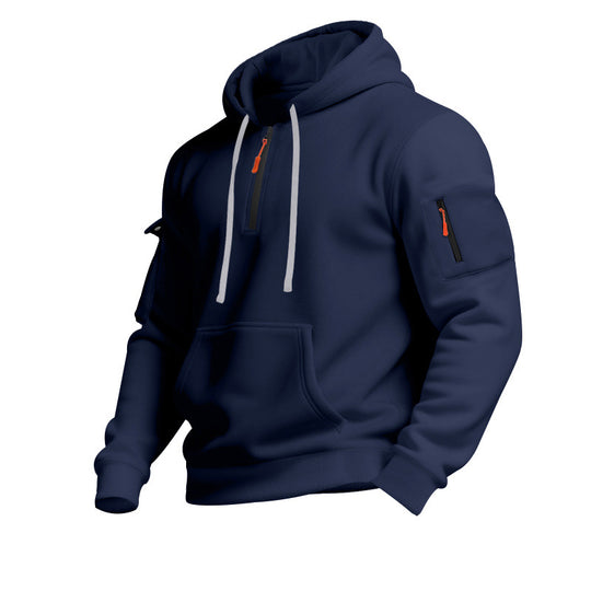 Herren Kapuzensweater mit Reißverschluss und praktischen Seitentaschen R&B